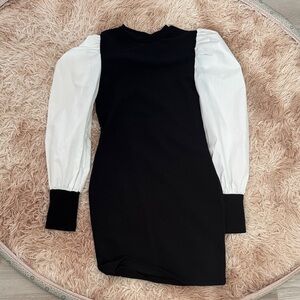 Black Dress with White Puffy Sleeves